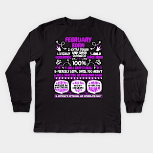 February Born Kids Long Sleeve T-Shirt